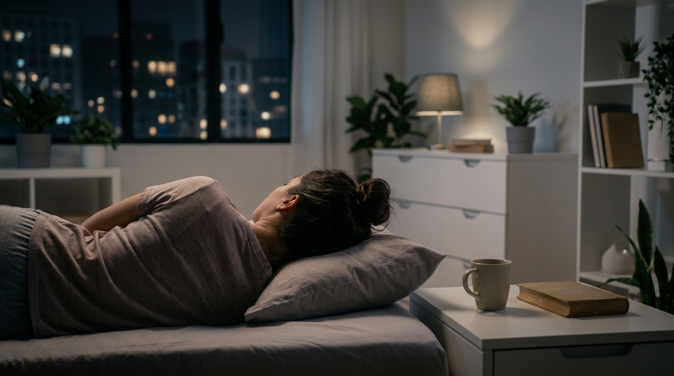 Abstract visualization of neural pathways and brain waves during deep sleep, with glowing synapses and EEG waveforms
