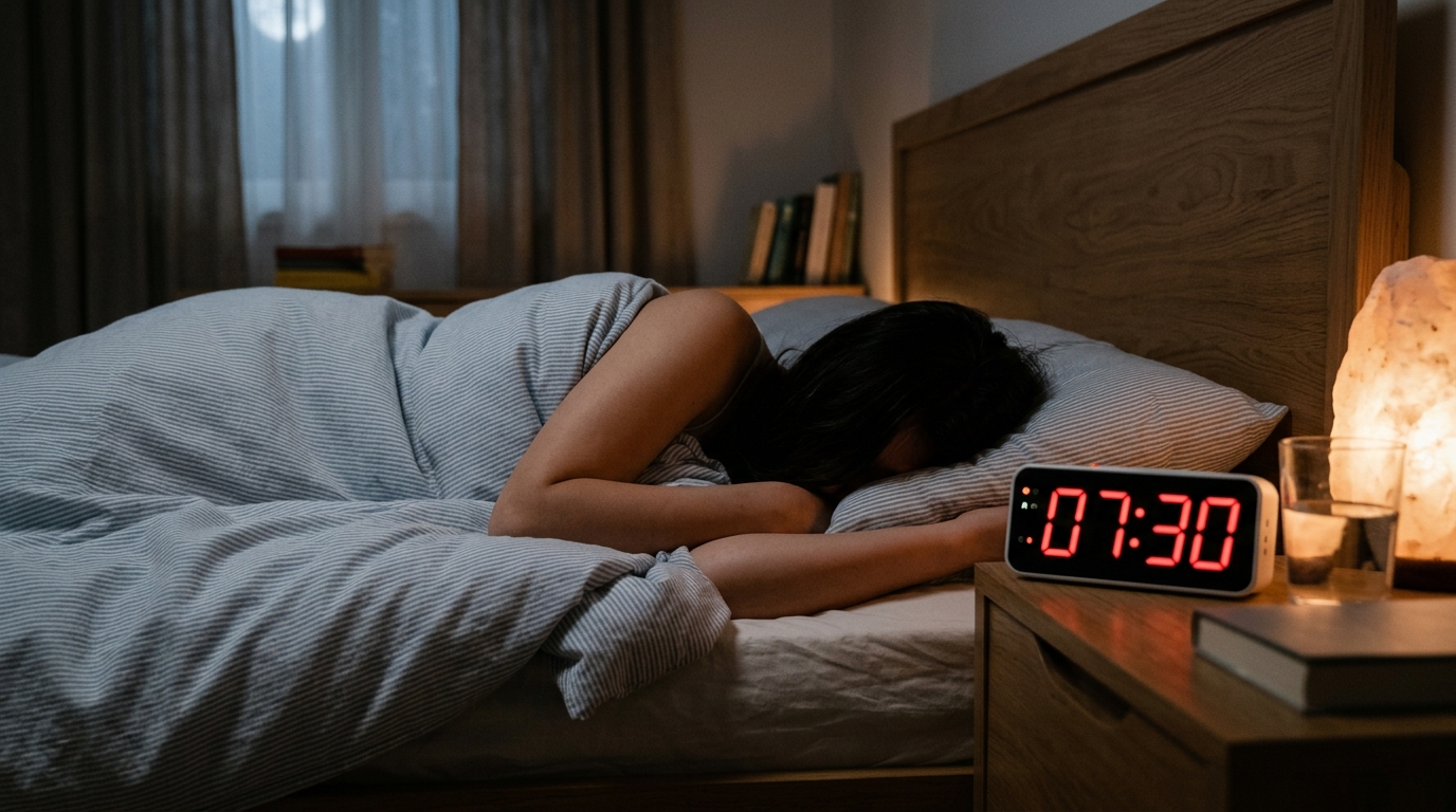 Sleep tracking wearable device and smartphone app showing sleep score data
